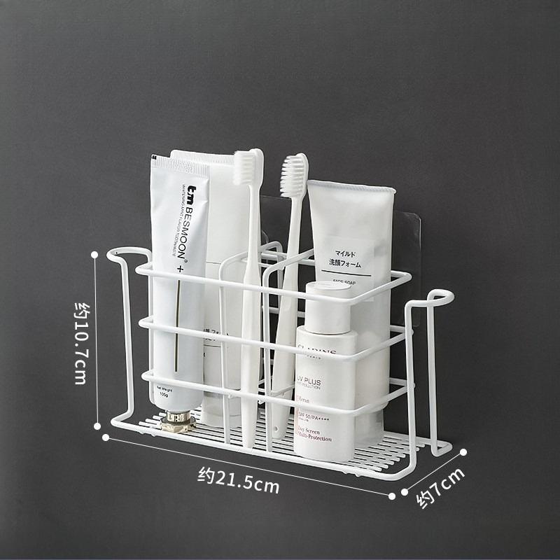 Wall Mounted Toothbrush Holder No Drill Suitable for Electric Toothbrushes & Toothbrushes, Space-Saving Toothpaste Organizer