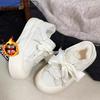 Niche ugly cute big head little white shoes women's 2025 autumn and winter velvet warm two cotton shoes ins versatile platform casual shoes