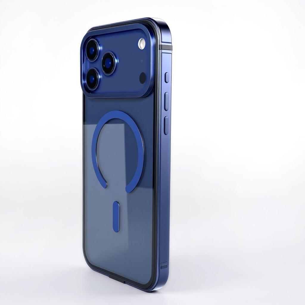 iPhone 17 Pro Max Magnetic Transparent Protective Case with Metal Frame - Drop-proof and Popular