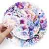 50 Sheets Holographic Iridescent Floral Stickers - Colorful, Waterproof, INS Style for Storage Boxes & Teacups