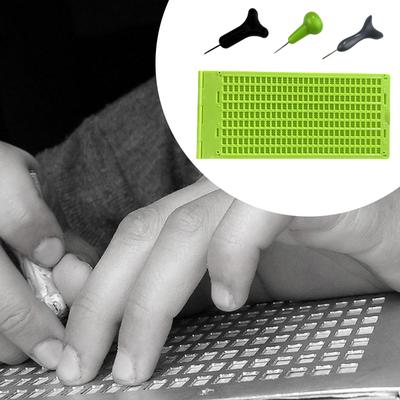 Tăbliță de scris Braille pentru începători cu 3 stilouri, portabilă, cadouri, tastatură, materiale de învățare, kit tăbliță și stilou Braille