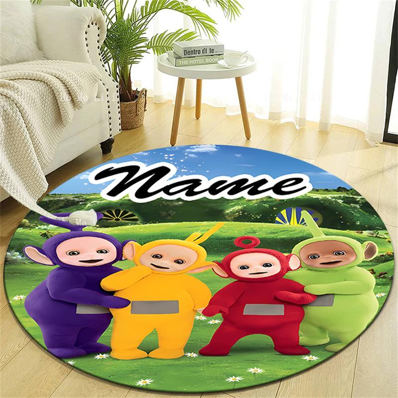 Personalized T-Teletubbies Round Chair Office Rug - Perfect for Mat, Office Chair & More - Ideal Gift for Birthdays and Holidays