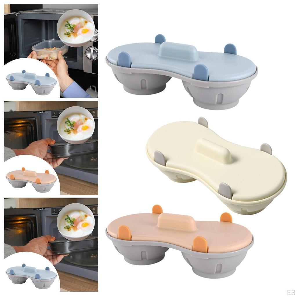 Microwave Egg Poacher Cookware Household Convenient Boiler with Lid Kitchen Tool