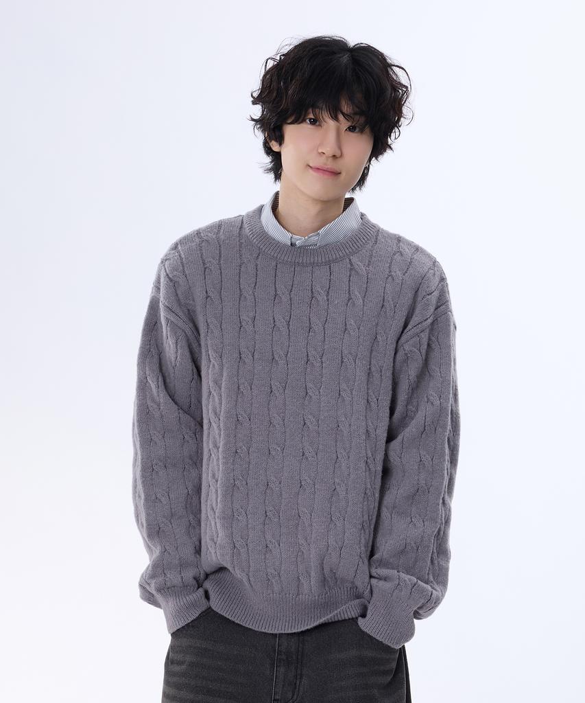 Yosemiti Cable Knit Grey Ykm-105