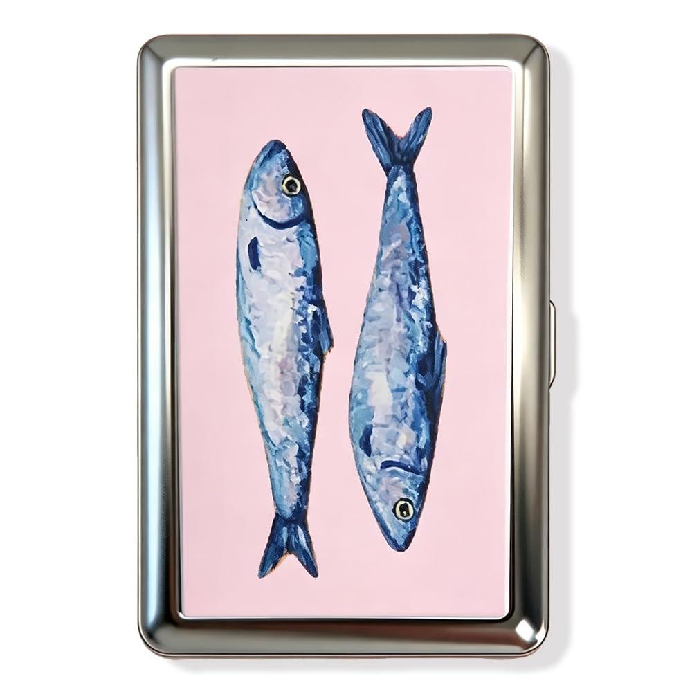 Nouveau Étui à Cartes Métal Vintage Compact Portable Boîtier Métallique Ouverture à Rabat Porte-Cartes Imprimé Vintage Porté Poche