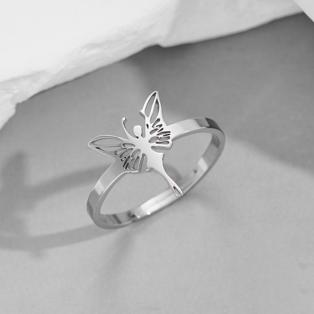 New Luxury Women's Butterfly & Angel Ornament Ring