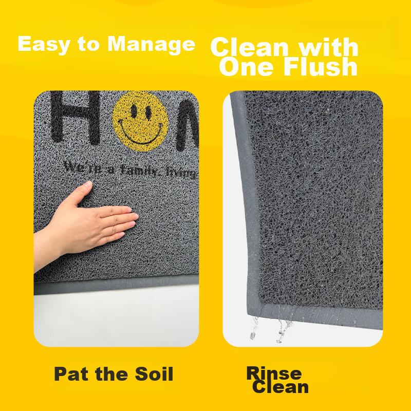FOOJO Entrance Door Mat, Indoor And Outdoor Waterproof Non-Slip Mat, Loop Pile Carpet, 60*90cm, Smiley Face Design, Home Use