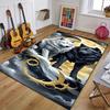 Wolf Rug - Dual Wolf Design with Golden Accents, Non-Slip Backing,  Crystal Velvet Area Rug for Living Room, Bedroom, Off