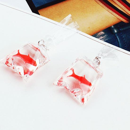 Funny Goldfish Water Bag Shape Dangle Hook Earrings Charm Women Jewelry Gift