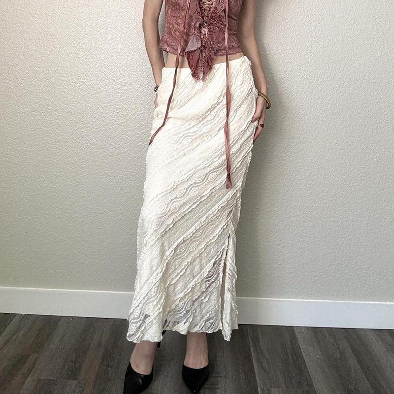 Summer Long Dress Holiday Style Sweet Girl Thin Solid Color Thin Hip Skirt