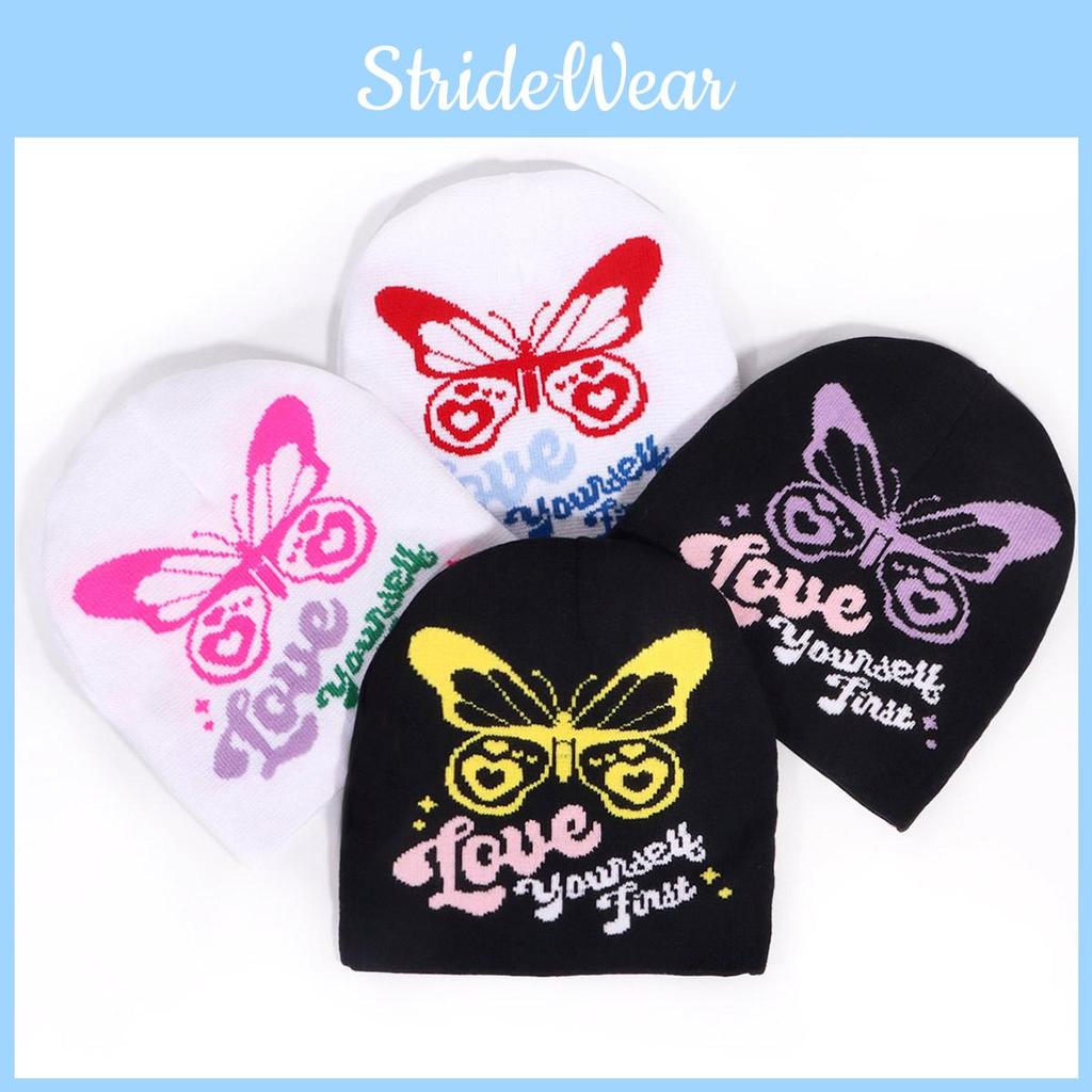 Design Butterfly Knitted Cap Fashionable Cold Weather Hat Gift Accessories