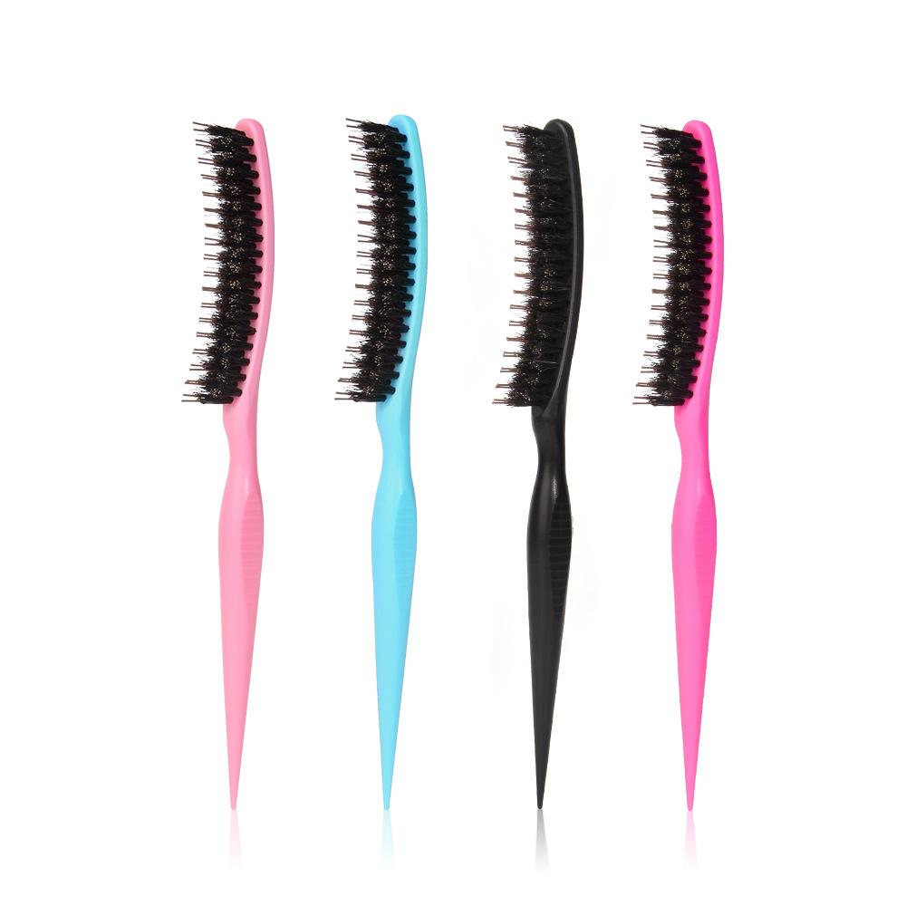 Hair Comb Hairs Fluffy Three Rows Boar Bristle Combs Hairdressing Back Teasing Brushes Hairdressing Styling Tools