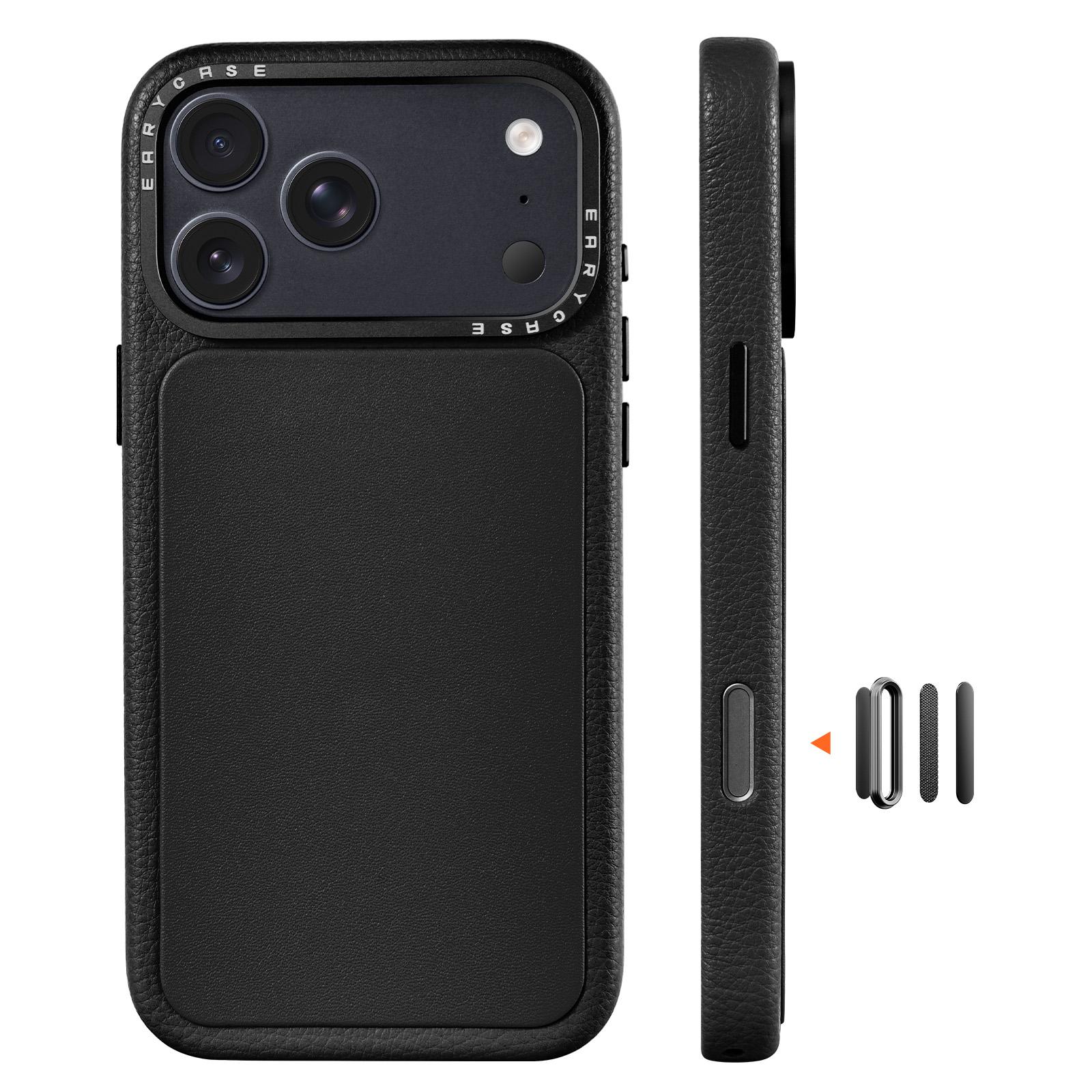 

Oatsbasf Чехол из гладкой кожи для iPhone 17 Pro Max / 17 Pro Магнитный чехол для телефона Ударопрочный Поддержка беспроводной зарядки iPhone17 Pro Max чёрный