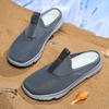 36-46 Unisex Slippers Men's Half Slippers Mesh Meter-breathable Men's Black Mueller Shoes