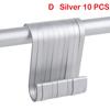 10/15/20/25/30pcs Home Kitchen Stainless Steel Holder Hanger S Shaped Hook Clasps Hooks Storage Rack