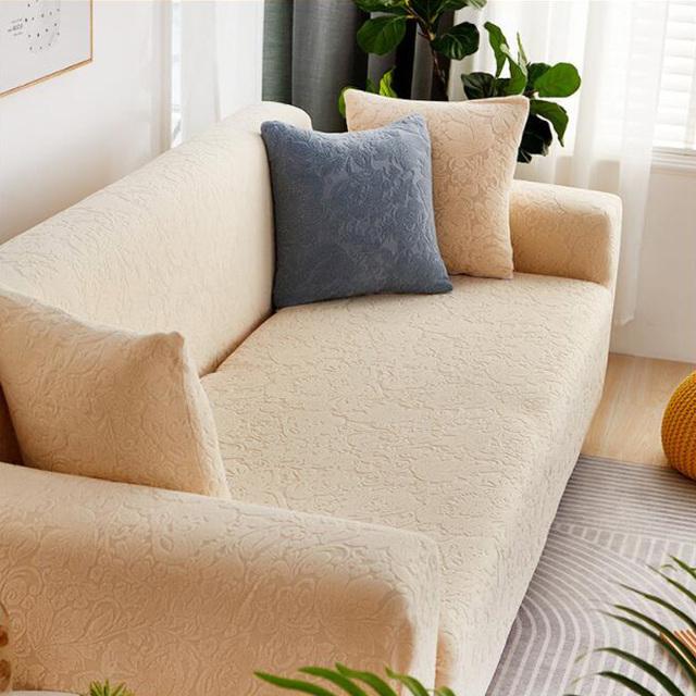 Kalın Kanepe Koruyucu Jakarlı Katı Baskılı Kanepe Kapakları Oturma Odası Kanepe Kapak Köşe Kanepe Slipcover L Şekli