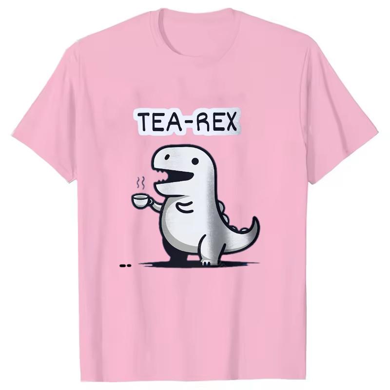 Unisexs Womens TeaRex Dinosaur Printed TShirt Soft Breathable Round Neck Short Sleeve Tee Unisex Fun Quirky Style