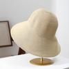 Solid Color Weave Bucket Hat Breathable Women's Sun Visor Hats Wide Brim Straw Hat  Women Girls