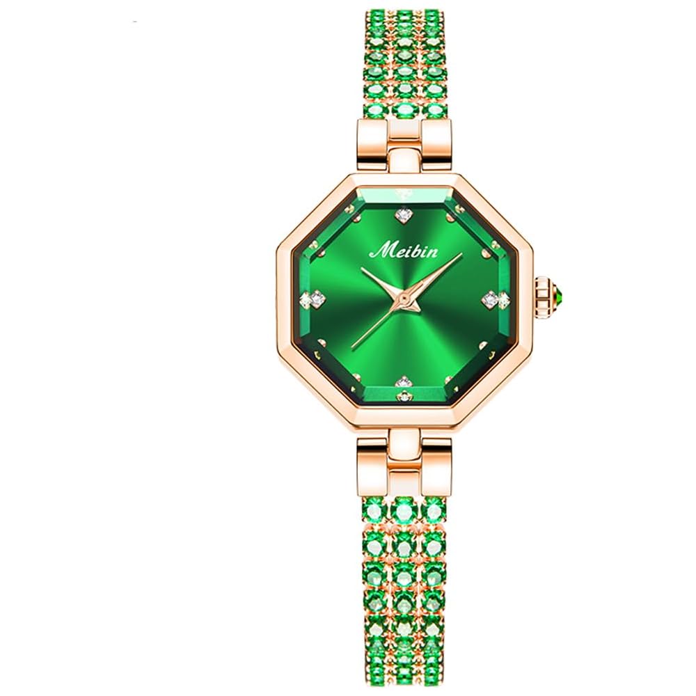 Crystal Women s Square Bracelet Watch Green Waterproof Simple Quartz Fashion