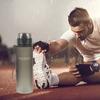 Water Bottle 550ml Stylish Frosted Button Lid Sports Water Cup with Portable Handle