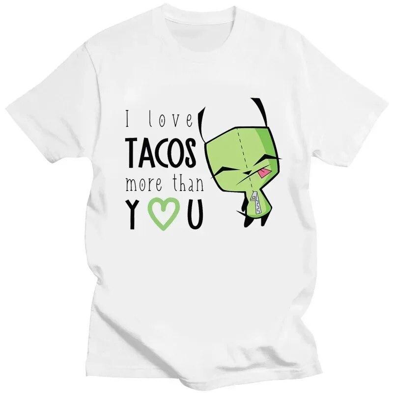 Kawaii Invader Zim Graphic TShirt Happy Hug Ready Zim Image Cute Cartoon T Shirt Unisex Women Retro T Shirt Oversized T Shirt