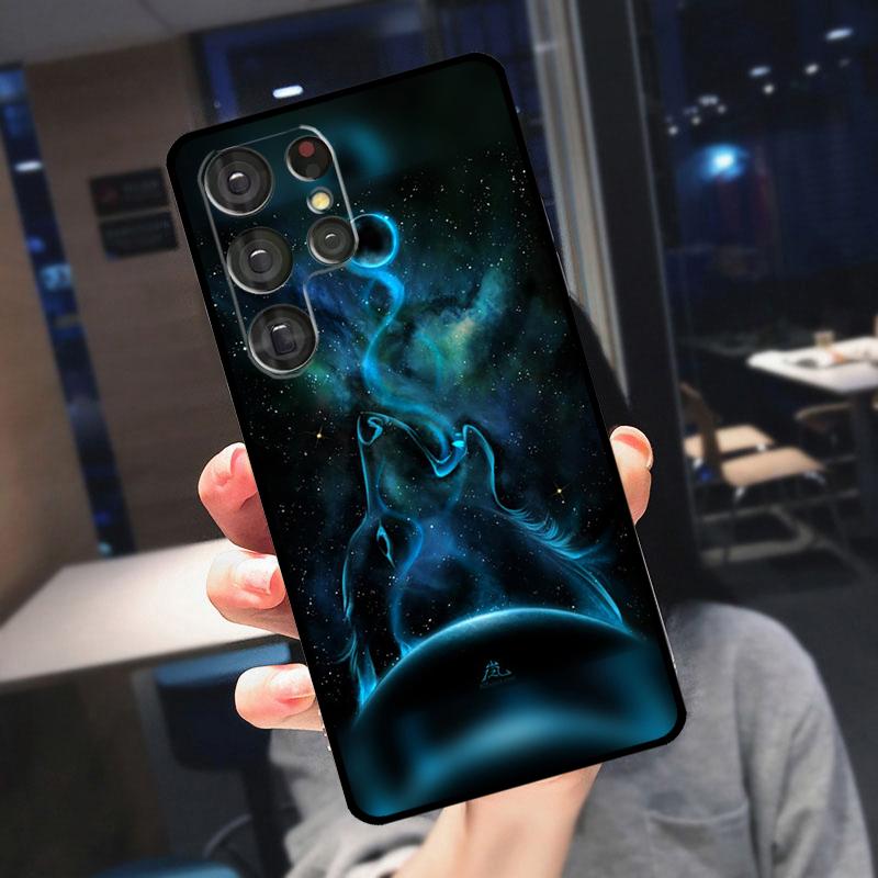 Sternen Tier Wolf Hülle Für Samsung Galaxy S23 S24 S25 Ultra S21 S22 S20 S9 S10 Plus S21 FE S24 FE Handyhülle