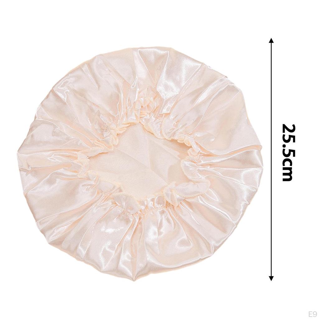 Hair Cap for Women, Portable, Soft, Night Sleep Cap, Satin Bathing with Long, Straight