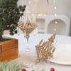 Glitter Chandelier Ornament 7 Inch Sparkling Acrylic Chandelier Christmas Tree Ornaments with Faux Crystal for Trees Doors Holiday Home Decor