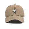 Puppy print washed retro distressed soft top baseball cap unisex cute baseball cap