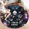 Tokyo Ghoul Round Area Rug Carpet Rug For Living Room Bedroom Sofa Playroom Decor Nonslip Floor Mat