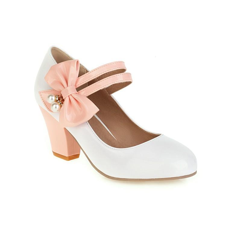 

Женские туфли на высоком каблуке, милые туфли-лодочки с бантом для невесты, свадебные туфли, женские туфли на высоком каблуке, туфли для вечеринки к платью принцессы, размеры 34-46 46