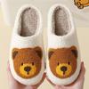 New comfortable home bear head cute warm winter cotton slippers couple men and women thick-soled soft-soled cartoon cotton shoes