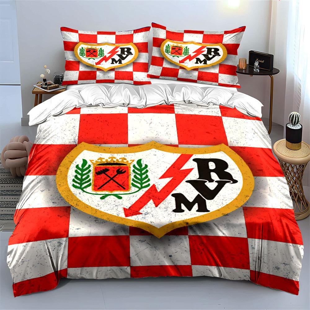 A red and white soccer club badge Bedding Duvet Cover Set Duvet Cover Pillowcases  (1 * Duvet Cover 2 * Pillowcases, without duvet insert)