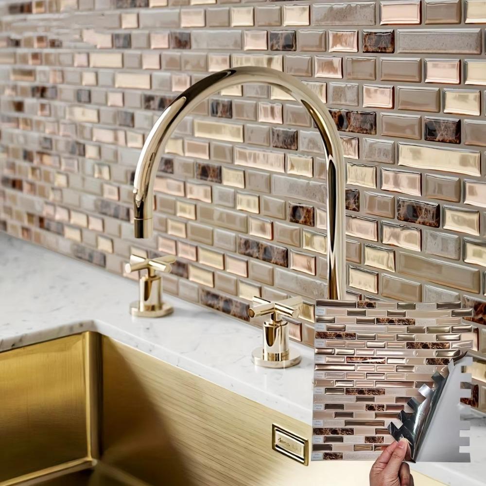 1 szt. DIY 3D Płytka Ścienna Naklejka Ścienna PVC Nowy Blat Kuchenny Dekoracja Pokoju