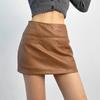 Leather Mini Skirts Summer Women's Y2K Elegant Party Short Skirts Ladies Fashion Casual Office Black Mini Skirts