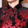 Autumn and winter velvet cheongsam long daily banquet long seven-quarter sleeve large size cheongsam women's performance clothes