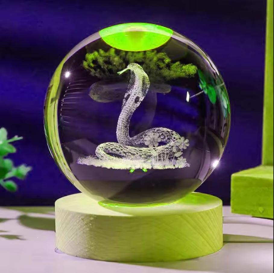 Umgebungslicht Saturn 3D Kugel Lampe Sonnensystem Kristallkugel mit Mehrfarbiger LED Lichtbasis Stimmungslicht Geschenke Geburtstag