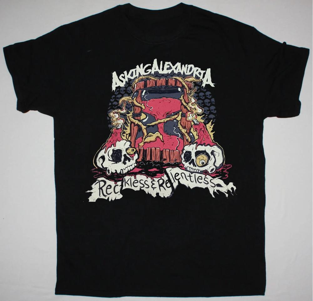 Asking Alexandria Gift For Fans Black T-shirt Tops Tee Cotton S-4XL