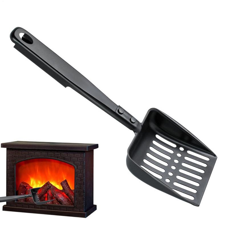 Metall Kaminaskspade Urholkad Vedspis Ask-Sikt Järn Kolspade Eldstad Verktyg för Kaminer Utomhus BBQ Grillar