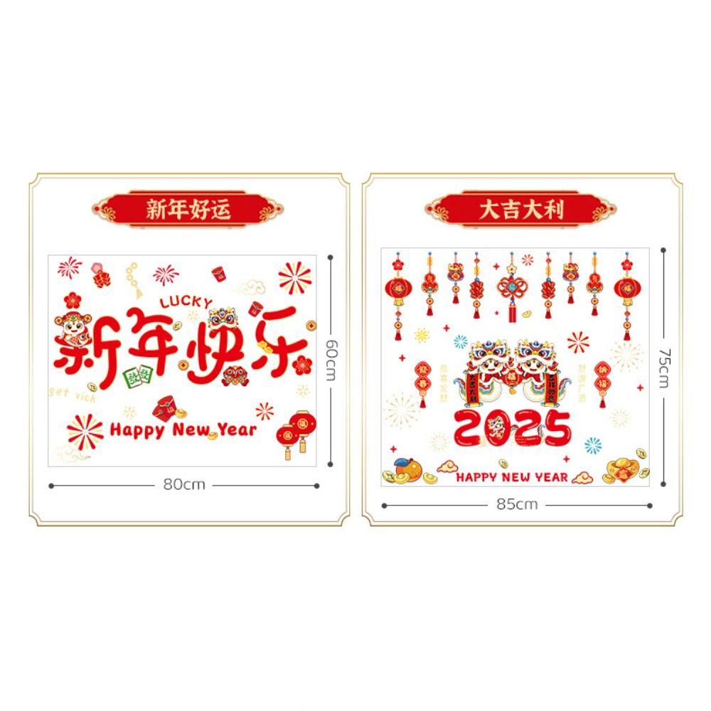Paper New Year Stickers Scrapbooking Glass Electrostatic Film  Theme Styling Decorative