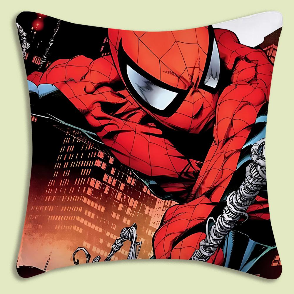 SpiderMan mascot Pillow Covers Cartoon Sofa Decorative Home Doublesided Printing Short Plush Cute Cushion Cover