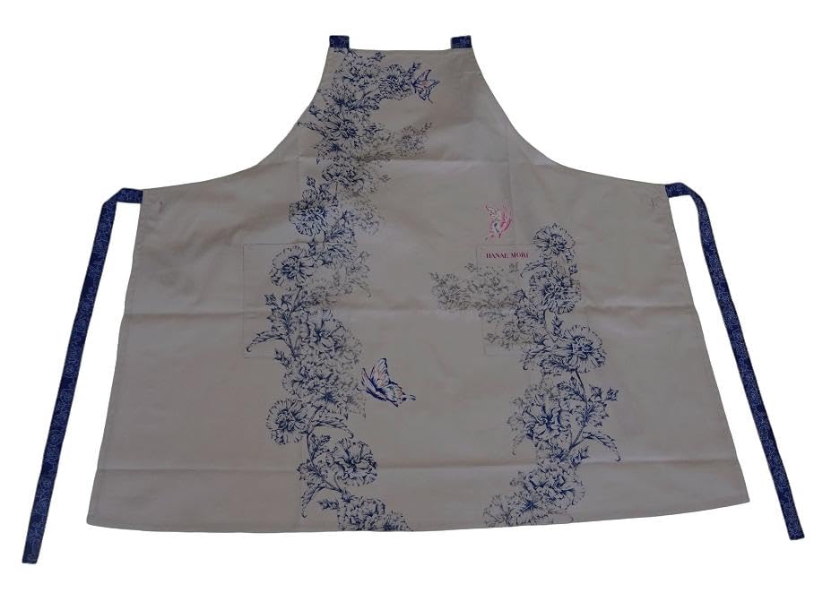[LUNAPANDA] Hanae Mori Made in Japan 100% Cotton Apron, Spring/Summer 2026, HANAE MORI Department Store Brand Apron, Hanae Mori Luminous Panel Flower