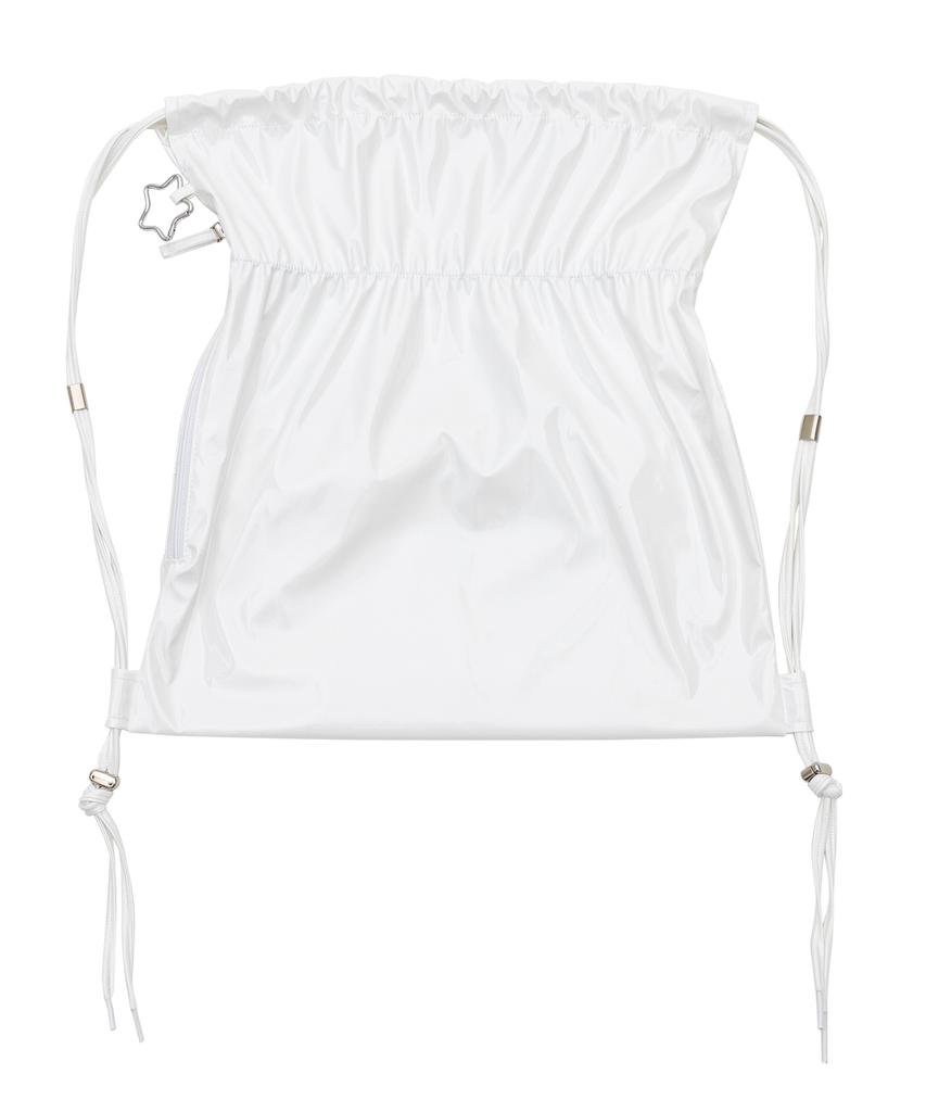 Damp Glossy String Backpack White