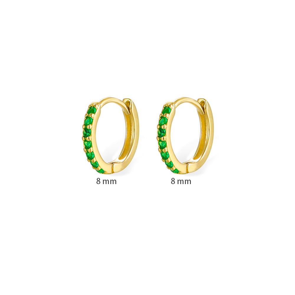8mm Stainless Steel Minimal Hoop Earrings Crystal Zirconia Small Huggie Thin Cartilage Earrings Helix Tragus Piercing Jewelry