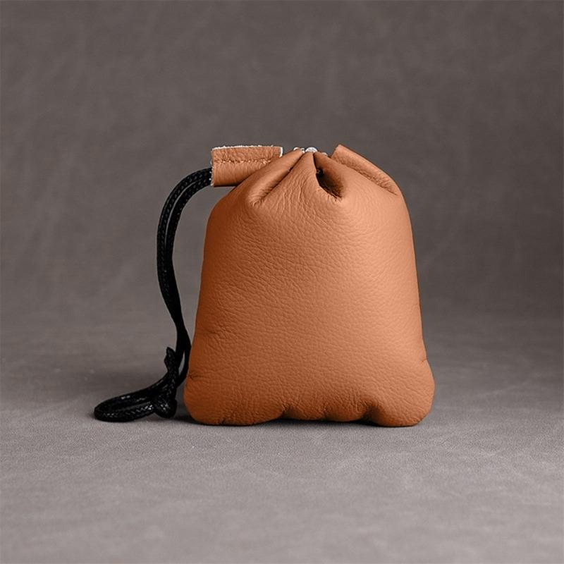 Genuine Leather Jewelry Pouch Soft Protective Bag For Necklaces Earrings Gift Packaging Customizable Size Color