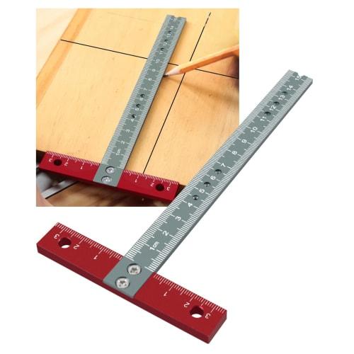 S.fields.inc T-Square, Right Angle Ruler, T-Shaped, Woodworking Square, Aluminum Alloy, T-Shaped, Marking Tool, Construction Ruler