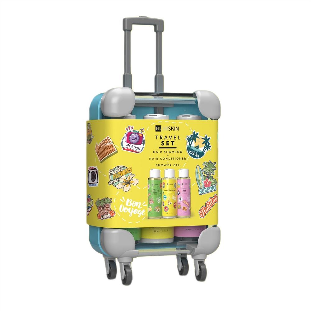 Conjunto de viagem HiSkin: Shampoo, Condicionador, Sabonete Líquido
