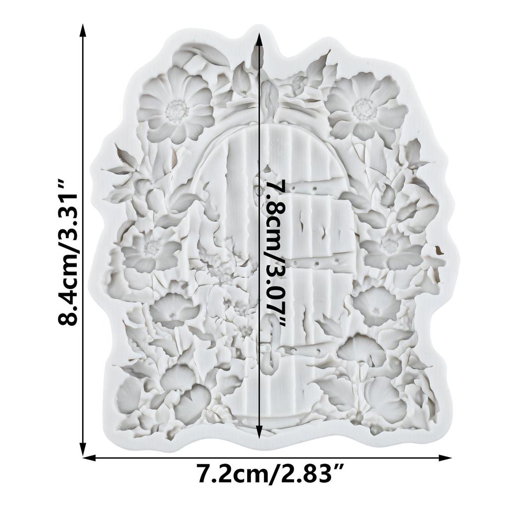 Fairy Garden House Silicone Molds Wooden Door Fondant Mold Cake Decorating Tools Cupcake Topper Candy Chocolate Gumpaste Mold