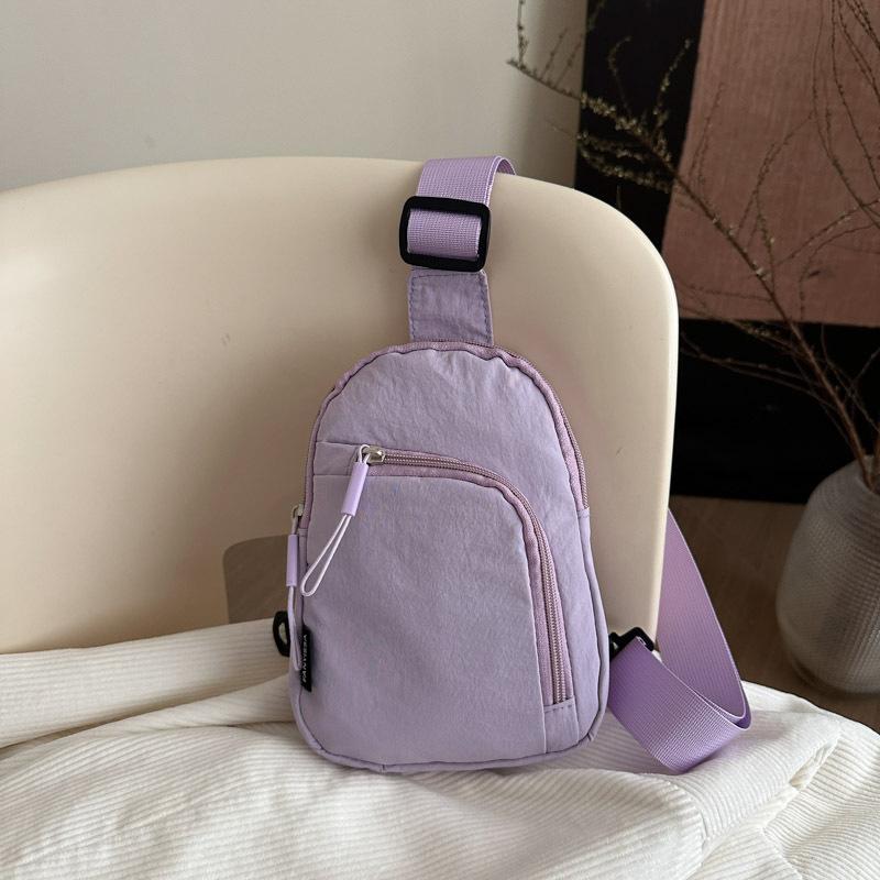 Summer new men's and women's shoulder messenger bags, solid color casual and light going out sports versatile chest bag fanny pack