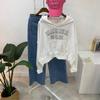 C S In The Room Luven Embroidered letterIng Cropped Hoodie 3Color